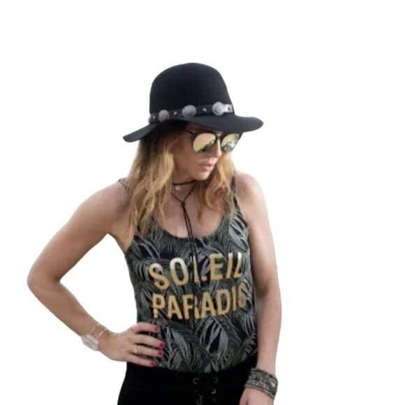 Topshop Tropical Print Scoop Neck Sleeveless Bodysuit - Picture 1 of 8